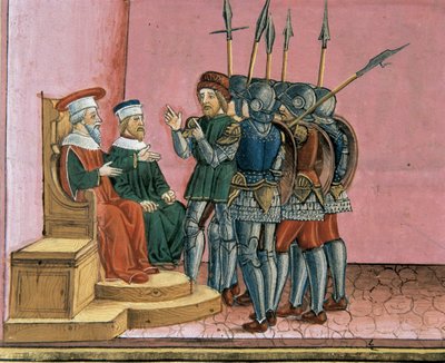 Prestene minner Pontius Pilatus om at Jesus hadde forutsagt sin oppstandelse av Cristoforo De Predis