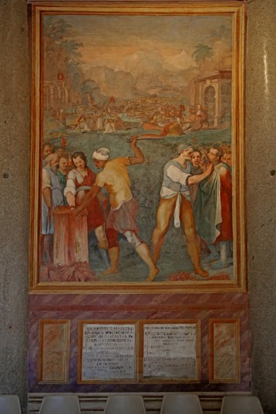 Martyrium og lemlestelse av forskjellige helgener (fresco) av Cristoforo & Tempesta Antonio (1555 1630) Roncalli