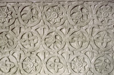 Detalj fra en utskåret skjerm, 9.-10. århundre (utskåret stein) av Croatian School