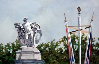 Ser ..., nær Buckingham Palace, 2010 (akryl på papir) av Cruz Jurado Traverso