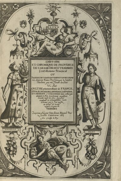 Tittelside til History and Chronicle of Provence, 1614 av César de Nostredame
