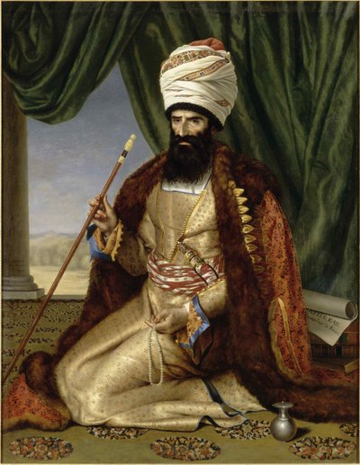 Portrett av Asker Khan, Persias ambassadør, i Paris i 1808, 1809. av Césarine Henriette Davin Mirvault