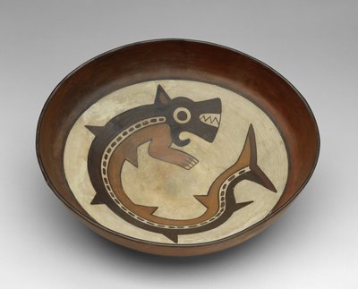 Skål med en spekkhoggerguddom av Culture Nazca