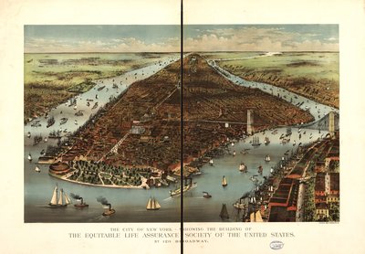 Byen New York. av Currier and Ives Equitable Life Assurance Society Of The United States