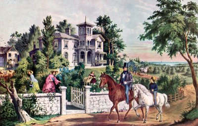 American Country Life, mai morgen, 1855. av Currier and Ives