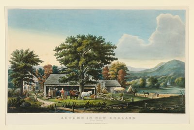 Høst i New England: Ciderproduksjon av Currier and Ives