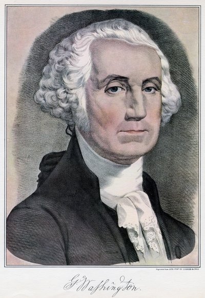 George Washington, USAs første president, 1800-tallet. av Currier and Ives