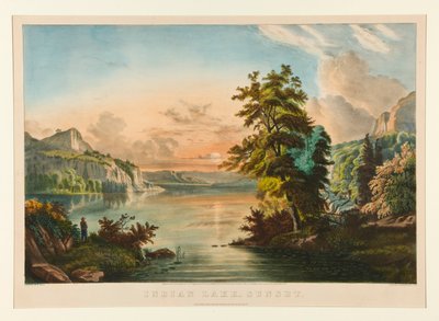 Indian Lake - Solnedgang av Currier and Ives