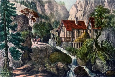 Old Swiss Mill, 1872. av Currier and Ives
