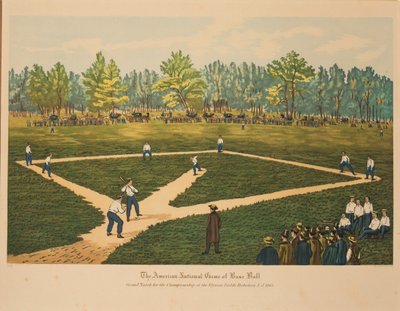 The American National Game of Base Ball, ca 1866. av Currier and Ives.