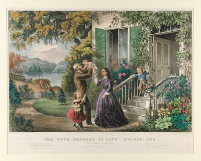 Livets fire årstider: middelalder av Currier and Ives