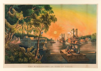 Mississippi i fredens tid. av Currier and Ives