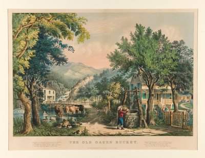 Den gamle eikebøtten av Currier and Ives