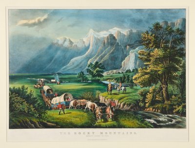 Rocky Mountains / Emigranter som krysser slettene av Currier and Ives