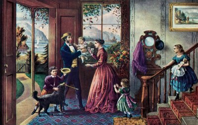 Styrkens sesong, middelalder, 1868. av Currier and Ives