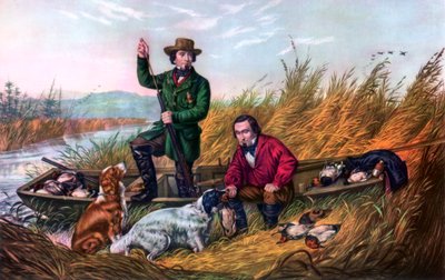 Skyting av villand, 1854. av Currier and Ives