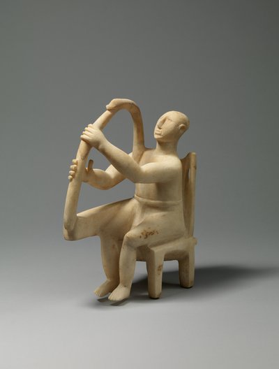 Marmor sittende harpespiller, 2800-2700 f.Kr. (marmor) av Cycladic Cycladic