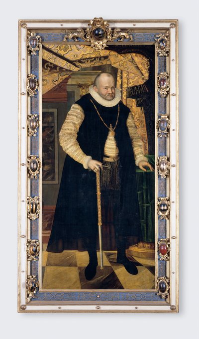 Portrett av kurfyrsten av Sachsen Augustus I (1526-1586) - Maleri av Cyriacus Roeder (Rheder) (cirka 1560-1598), olje på lerret av Cyriacus (c.1560 1598) Roder
