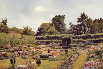 The Old Pond Garden, Hampton Court (farge litho) av Cyril Ward