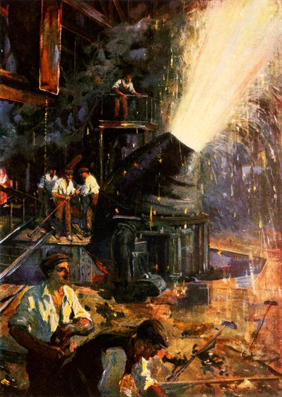 I full fart (fargelitografi) av Cyrus (after) Cuneo