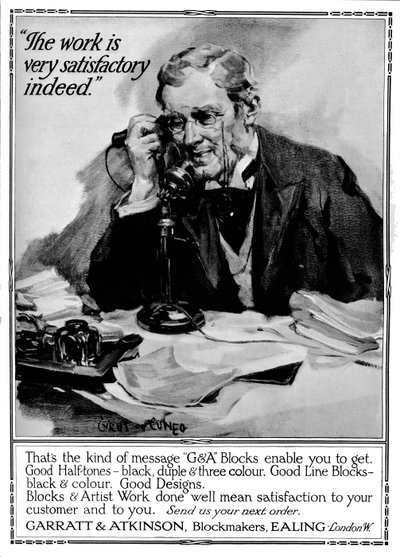 Garratt & Atkinson, Blockmakers - annonse, 1916 av Cyrus Cuneo