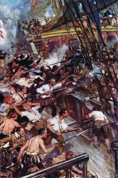 Illustrasjon for Westward Ho! av Cyrus Cuneo