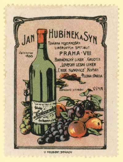 Jan Hubinek og Son viner og brennevin av Czech School