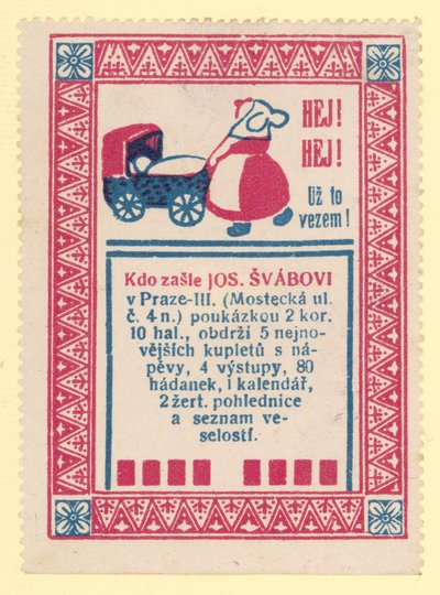 Kvinne dytter en barnevogn av Czech School