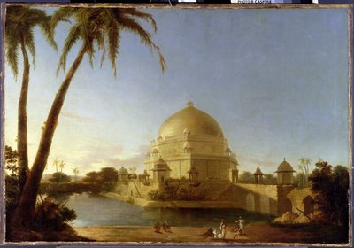 Tomb of Sher Shah, Sasaram, Bihar, ca. 1790 (olje på lerret) av D. Robert