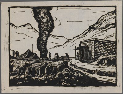 Stålraffineri, ca. 1945 (tresnitt) av Dah Ma