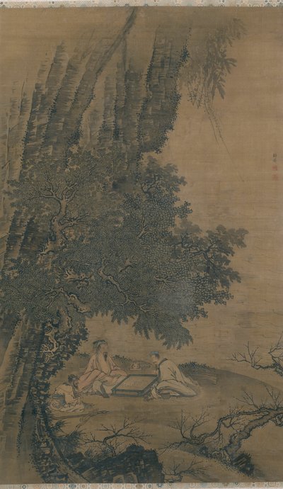 Landskap med daoistiske udødelige som spiller Weiqi av Dai Jin