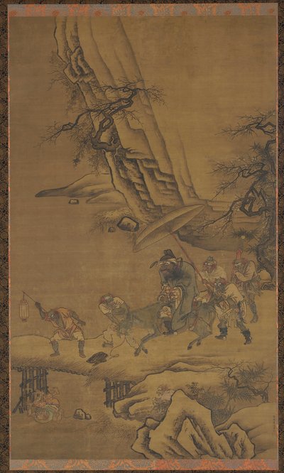 Zhong Kui og demoner som krysser en bro, 1400-tallet. av Dai Jin