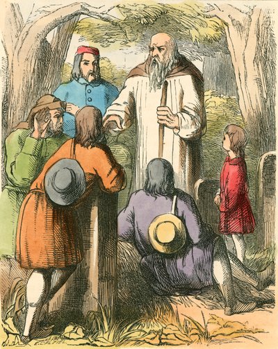 Dick Whittington lytter til landsbyboerne av Dalziel Brothers