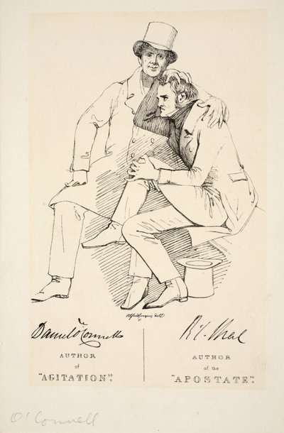 Forfatter av den frafalne og forfatter av agitasjon, ca. 1833 (gravering) av Daniel Maclise