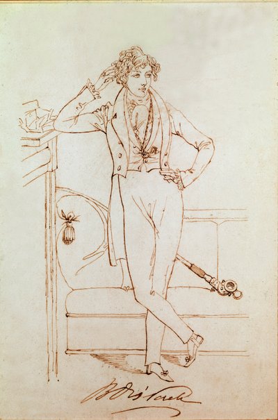 Portrett av Benjamin Disraeli, britisk politiker og grunnlegger av det konservative partiet av Daniel Maclise