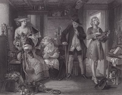 En scene fra "Midas" (gravering) av Daniel (after) Maclise