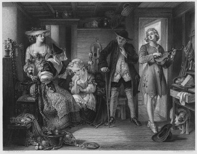 En scene fra Midas, fra bildet i Royal Collection (gravering) av Daniel (after) Maclise