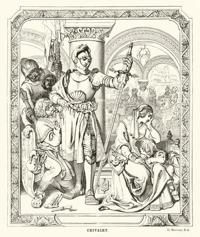 Ridderskap (gravering) av Daniel (after) Maclise
