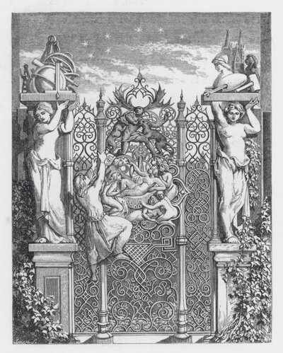 Illustrasjon for Tennysons dikt, The Princess (gravering) av Daniel (after) Maclise
