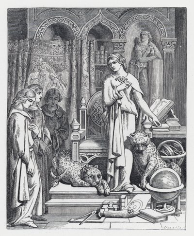 Illustrasjon for Tennysons dikt, The Princess (gravering) av Daniel (after) Maclise