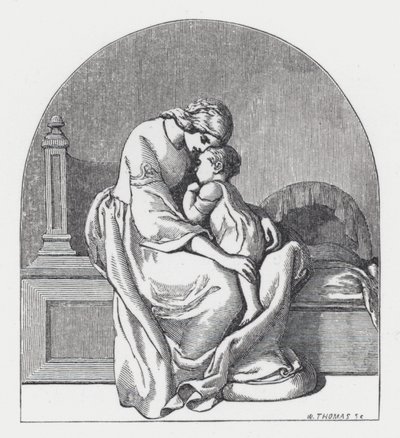 Illustrasjon for Tennysons dikt, The Princess (gravering) av Daniel (after) Maclise