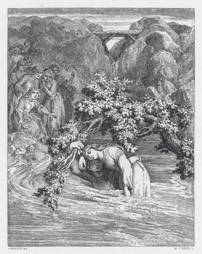 Illustrasjon for Tennysons dikt, The Princess (gravering) av Daniel (after) Maclise