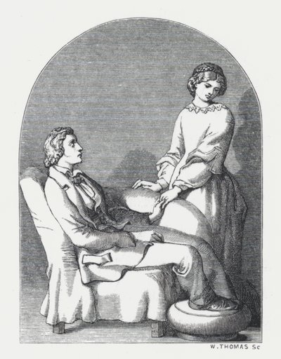Illustrasjon for Tennysons dikt, The Princess (gravering) av Daniel (after) Maclise