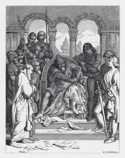 Illustrasjon for Tennysons dikt, The Princess (gravering) av Daniel (after) Maclise