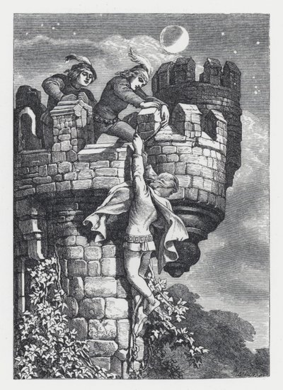 Illustrasjon for Tennysons dikt, The Princess (gravering) av Daniel (after) Maclise