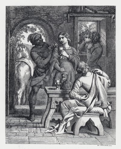 Illustrasjon for Tennysons dikt, The Princess (gravering) av Daniel (after) Maclise