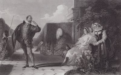 Malvolio, tolvte natt (gravering) av Daniel (after) Maclise