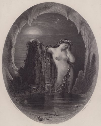 Harpens opprinnelse (gravering) av Daniel (after) Maclise