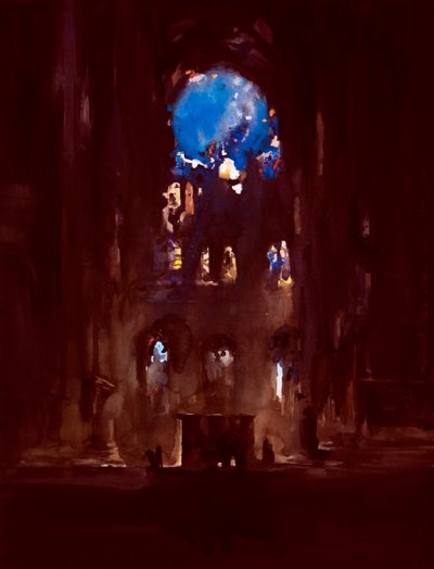Interiøret i Notre-Dame av Daniel Cacouault