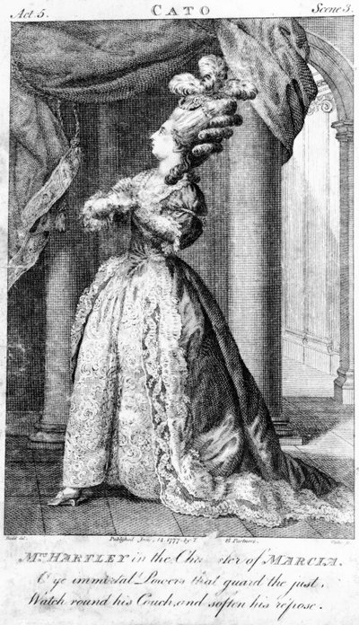 Fru Hartley som Marcia i Addisons 'Cato', 1777 av Daniel Dodd